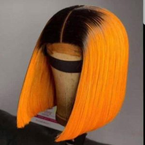 2-Toned 1B/Orange 4×4 Bob wig